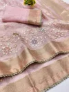 Afs Florent Tissue Linen Embroidery Saree